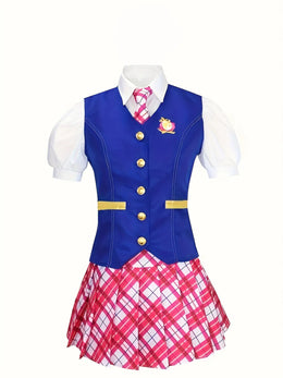 KissICON Hot Movie Vest; Shirt, Short Skirt, Three-Piece Suit Halloween Cosplay Costume; Princess Academy Uniform; Dresy Dress Cosplay St