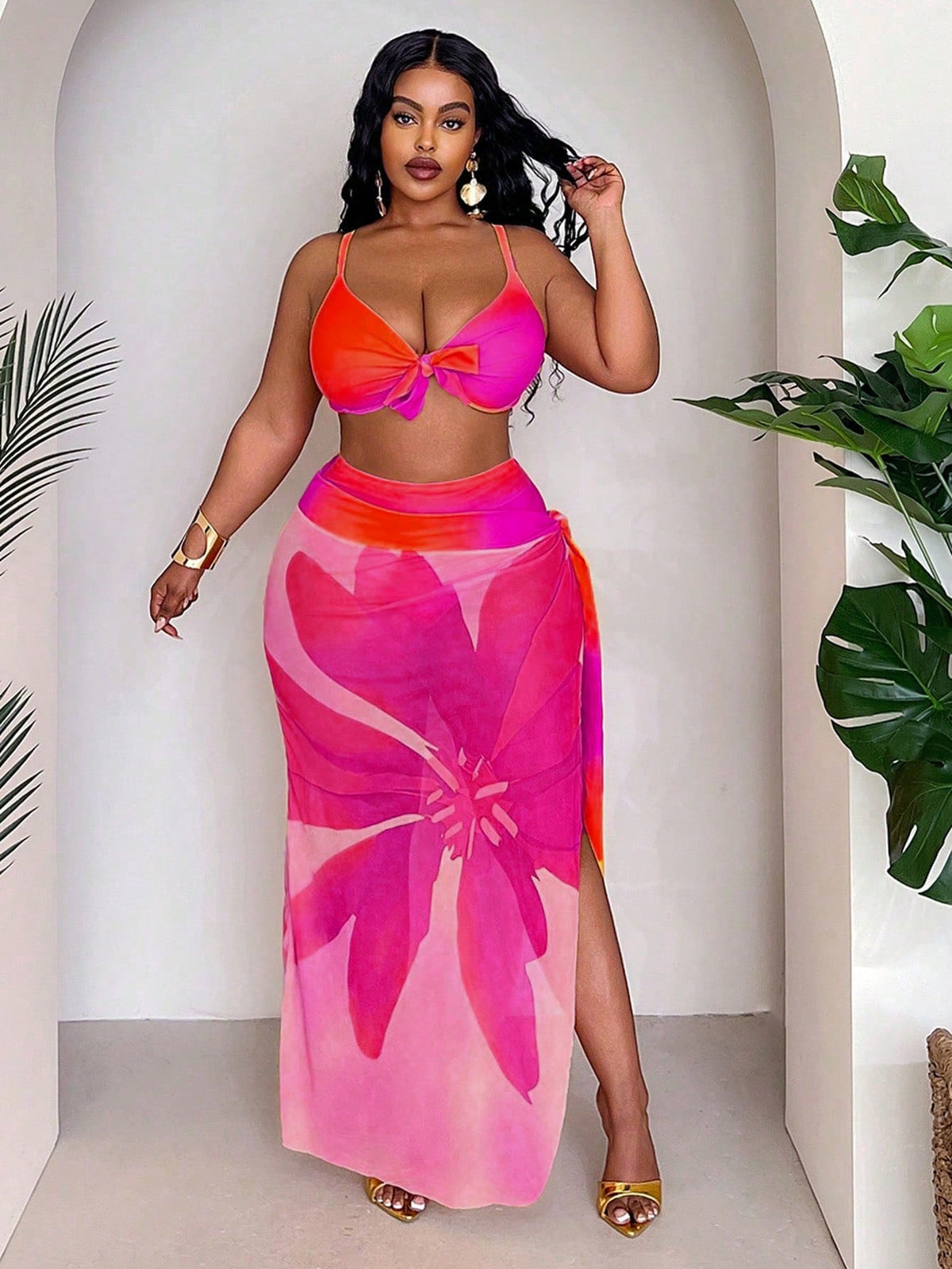 KissICON Hot Pink / 0XL Curve 3pcs Set – Ombre Gradient Print