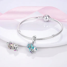 KissICON Hot Sale 925 Silver Butterfly Chameleon Owl Sunflower Charms Fit Original Bracelet Necklace DIY Bead For Women Jewelry