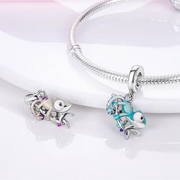 KissICON Hot Sale 925 Silver Butterfly Chameleon Owl Sunflower Charms Fit Original Bracelet Necklace DIY Bead For Women Jewelry