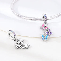 KissICON Hot Sale 925 Silver Butterfly Chameleon Owl Sunflower Charms Fit Original Bracelet Necklace DIY Bead For Women Jewelry