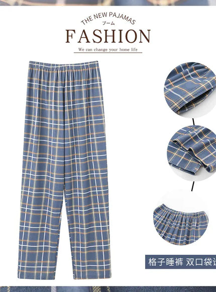 KissICON Hot Sale Cotton Plaid Pajama Pants for Adults