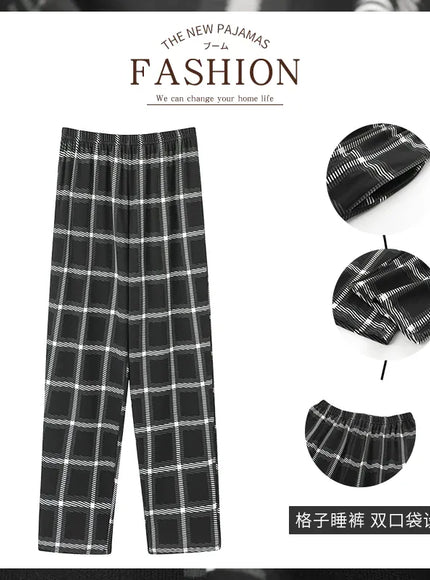 KissICON Hot Sale Cotton Plaid Pajama Pants for Adults