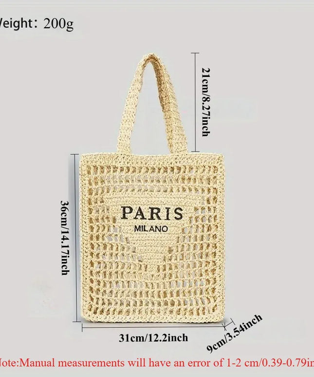 KissICON Hot Sale Straw Handmade Woven Handbag – Hollow Out Solid