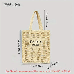 KissICON Hot Sale Straw Handmade Woven Handbag – Hollow Out Solid
