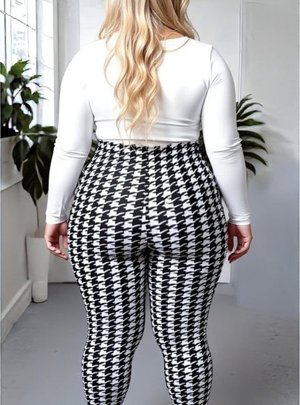 KissICON Houndstooth High-Waisted Leggings