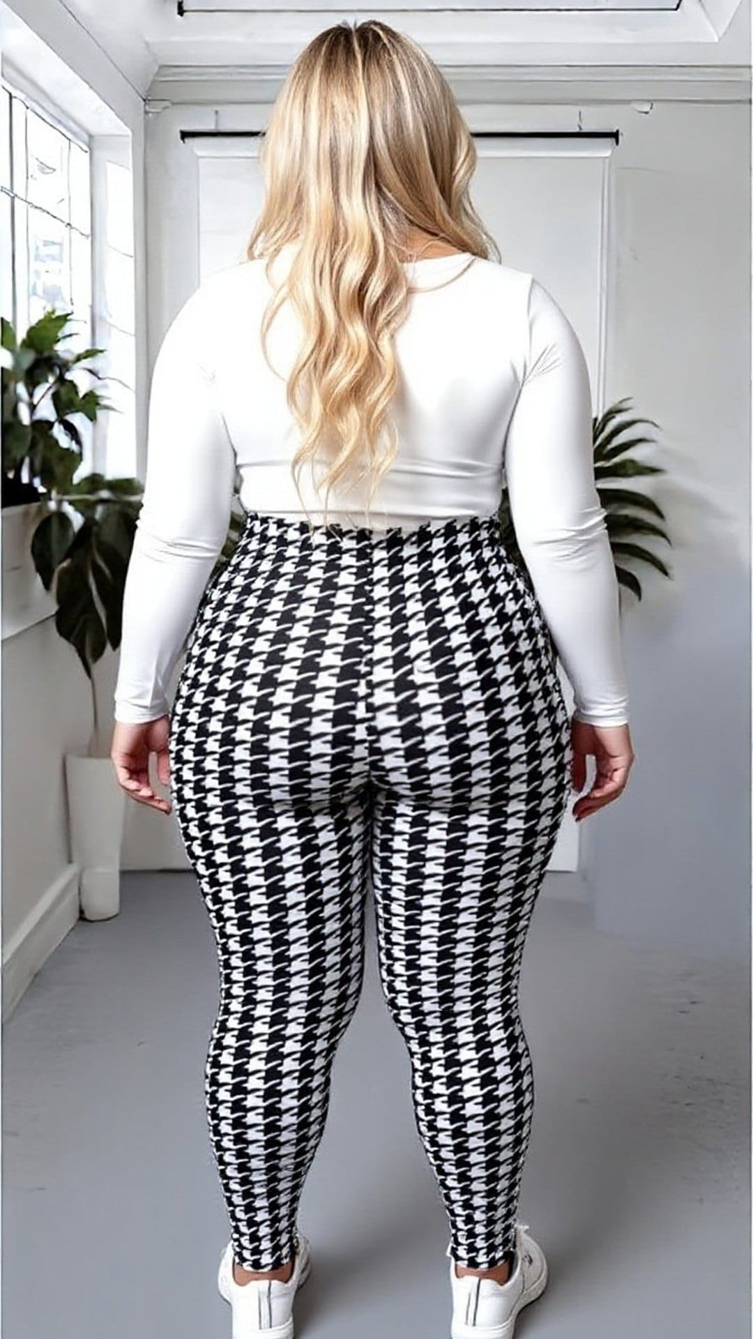 KissICON Houndstooth High-Waisted Leggings