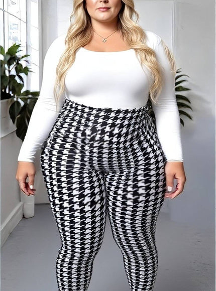 KissICON Houndstooth High-Waisted Leggings