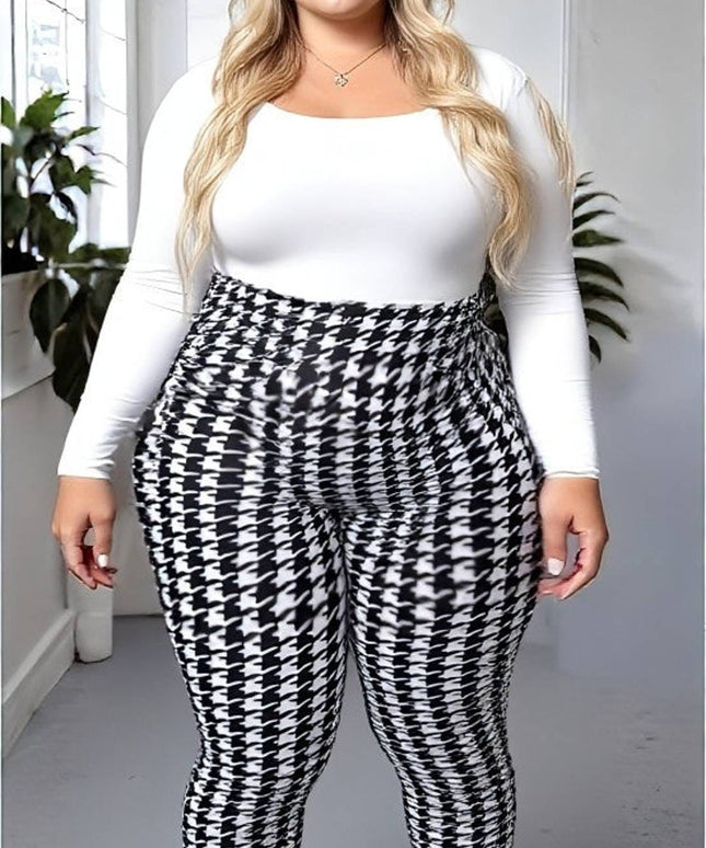 KissICON Houndstooth High-Waisted Leggings
