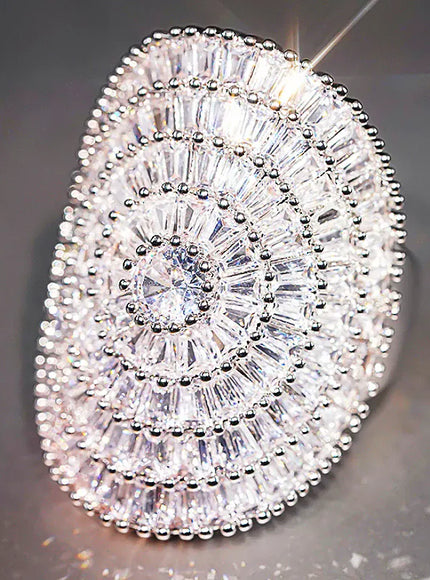 KissICON Huitan Bling Oval Ring – CZ Wedding Glam