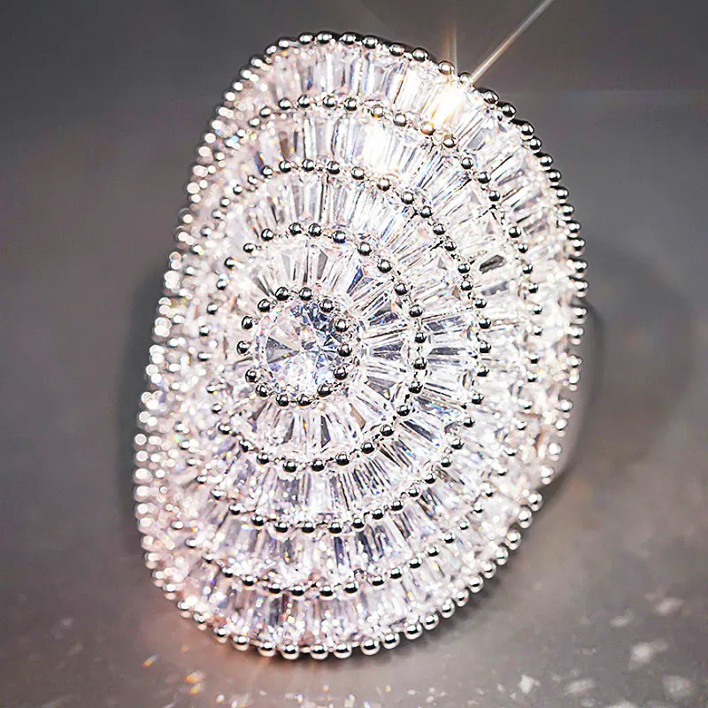 KissICON Huitan Bling Oval Ring – CZ Wedding Glam