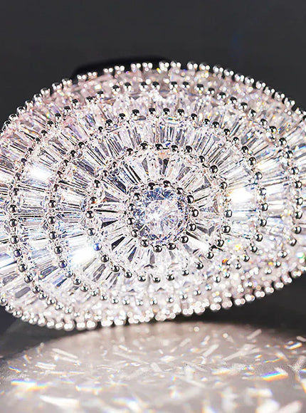 KissICON Huitan Bling Oval Ring – CZ Wedding Glam