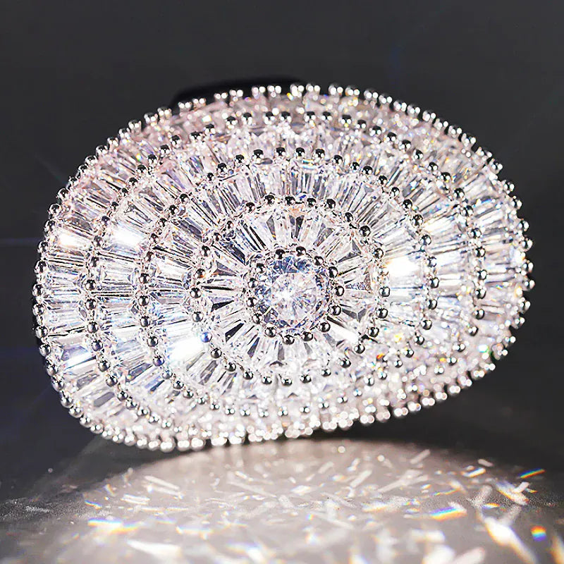 KissICON Huitan Bling Oval Ring – CZ Wedding Glam