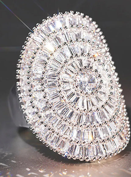 KissICON Huitan Bling Oval Ring – CZ Wedding Glam