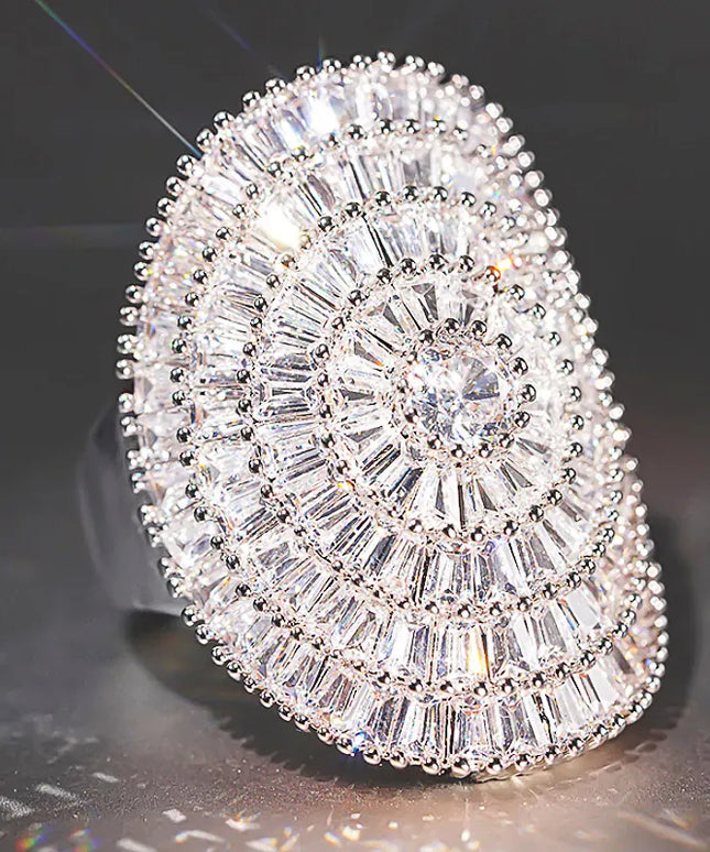 KissICON Huitan Bling Oval Ring – CZ Wedding Glam