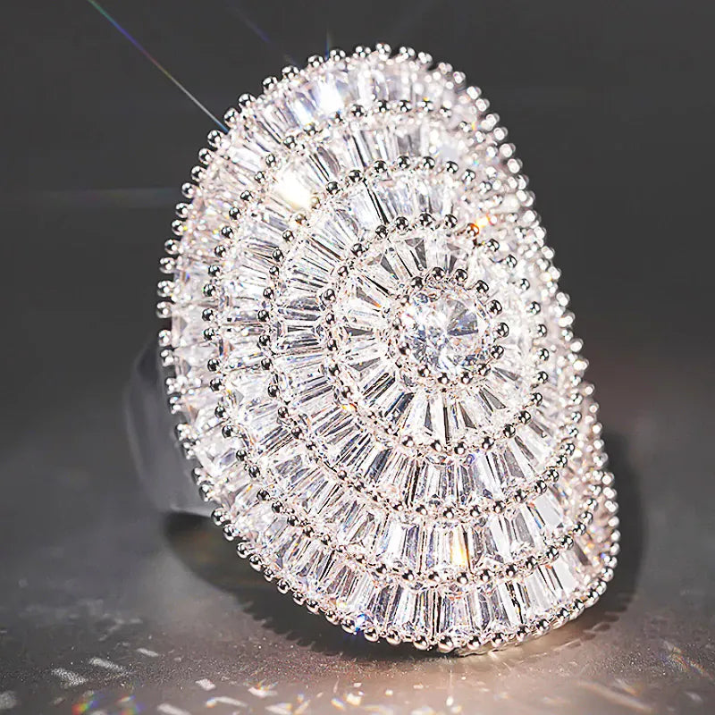 KissICON Huitan Bling Oval Ring – CZ Wedding Glam