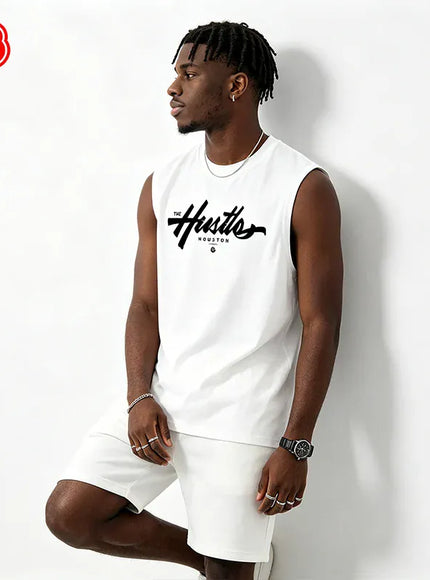 KissICON Hustle Houston Cotton Mens Loose Sleeveless Summer Vest