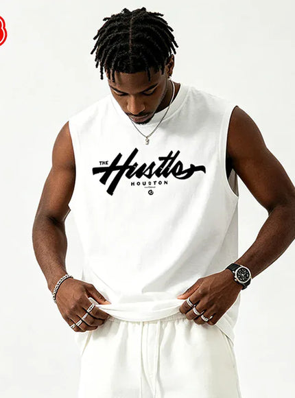 KissICON Hustle Houston Cotton Mens Loose Sleeveless Summer Vest