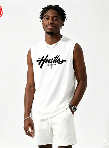 KissICON Hustle Houston Cotton Mens Loose Sleeveless Summer Vest