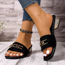 KissICON Mules Hyd-906-Black / 41 Bohemian Chic Kitten Heel Mules for Women