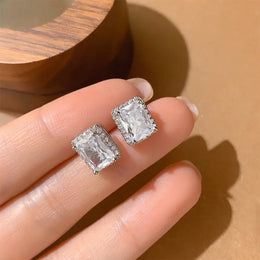 KissICON Hypoallergenic CZ Stud Earrings for Women | 925 Silver with AAA Cubic Zirconia |Lightweight Jewelry Gift for Sensitive Ears