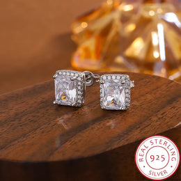 KissICON Hypoallergenic CZ Stud Earrings for Women | 925 Silver with AAA Cubic Zirconia |Lightweight Jewelry Gift for Sensitive Ears