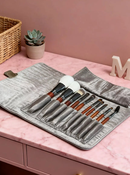 KissICON HZS00302 Luxury Makeup Brush Set With Solid Wood Handle