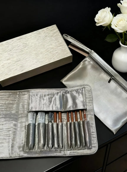 KissICON HZS00302 Luxury Makeup Brush Set With Solid Wood Handle