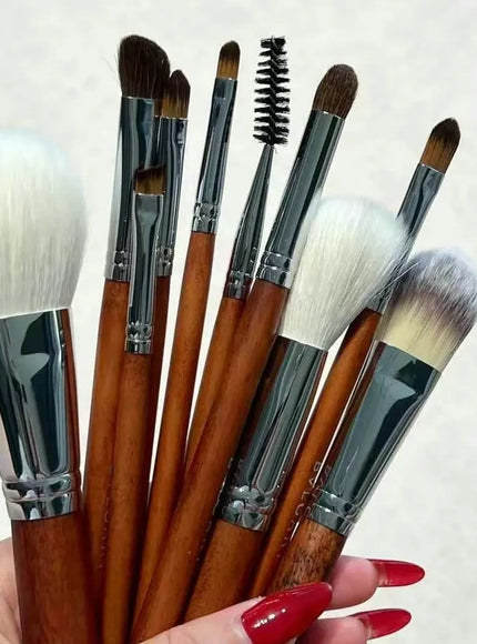 KissICON HZS00302 Luxury Makeup Brush Set With Solid Wood Handle