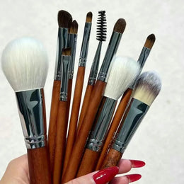 KissICON HZS00302 Luxury Makeup Brush Set With Solid Wood Handle