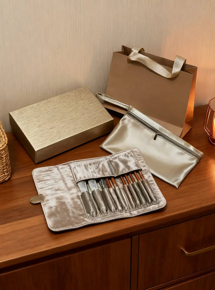 KissICON HZS00302 Luxury Makeup Brush Set With Solid Wood Handle