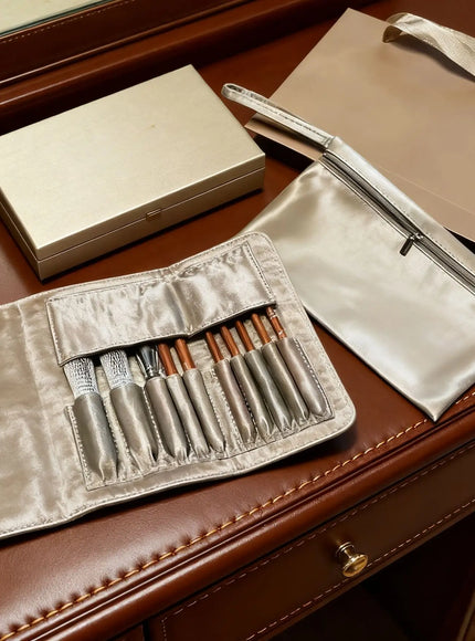 KissICON HZS00302 Luxury Makeup Brush Set With Solid Wood Handle