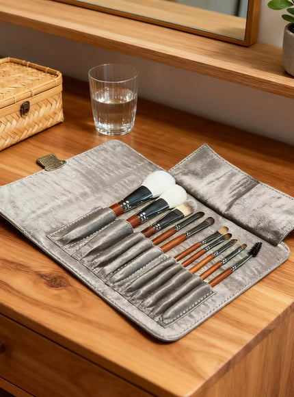 KissICON HZS00302 Luxury Makeup Brush Set With Solid Wood Handle
