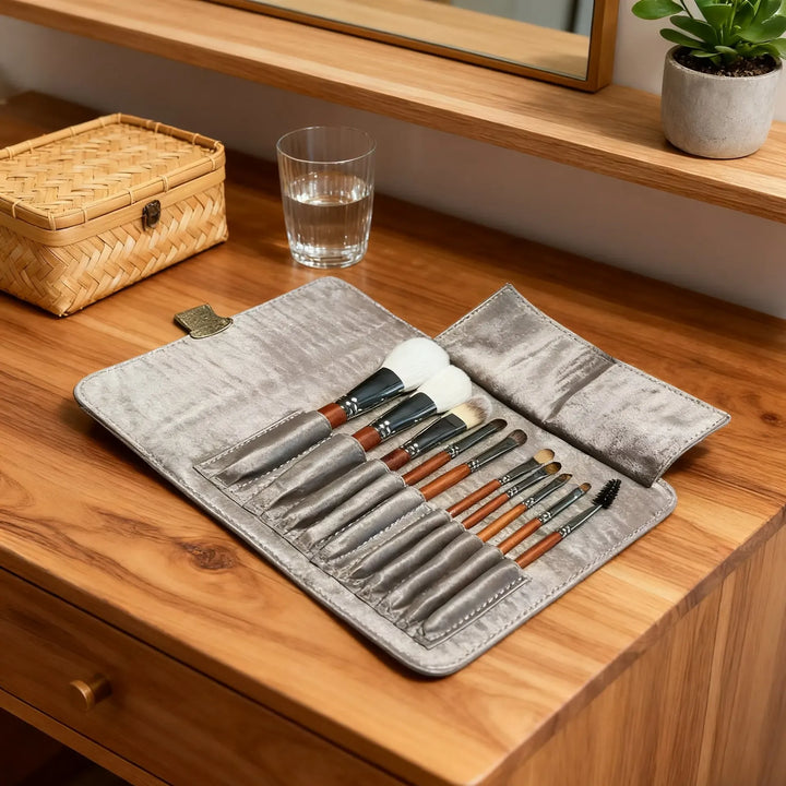 Luxury Makeup Brush Set With Solid Wood Handle