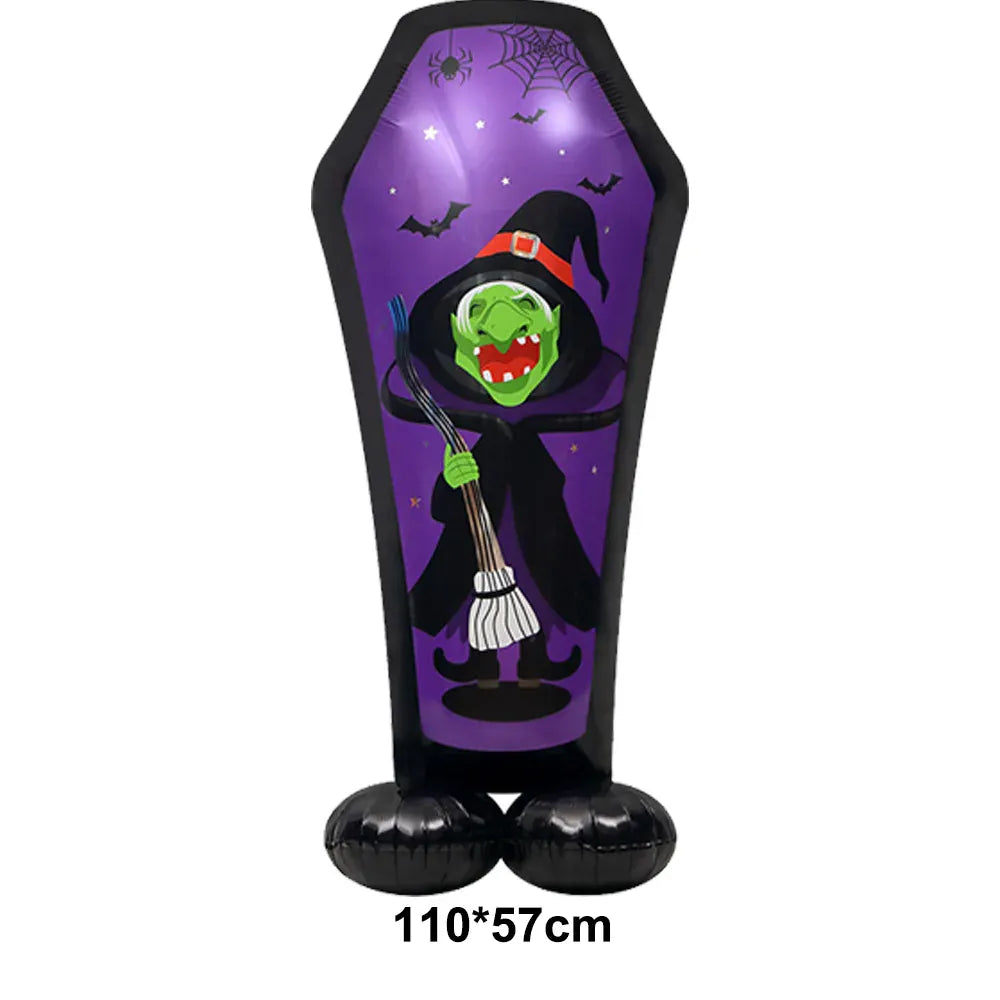 KissICON I / Other Halloween Party Decor Standing Inflatable Aluminum Foil Balloon Ghost Pumpkin Skull Haunted House Tombstone Skeleton Balloon