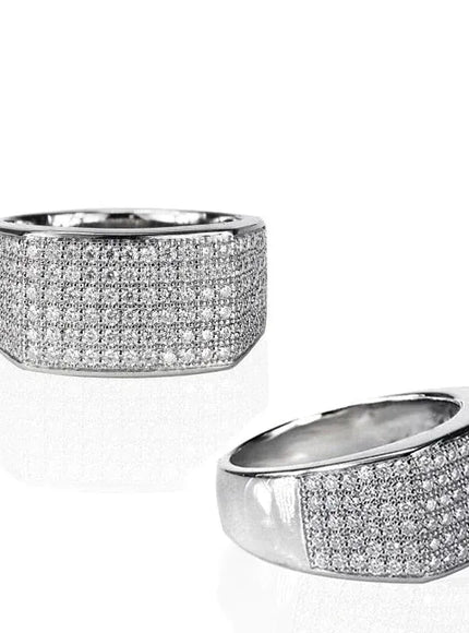 KissICON Iced Out Rings Silver Zircon Crystal Band Ring
