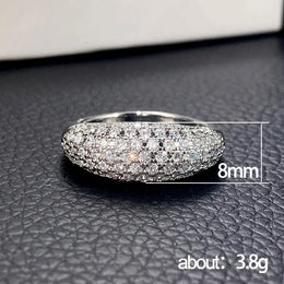 KissICON Iced Out Rings Silver Zircon Crystal Band Ring