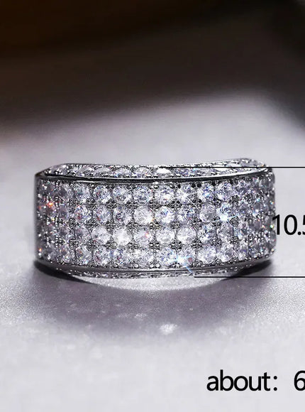 KissICON Iced Out Rings Silver Zircon Crystal Band Ring