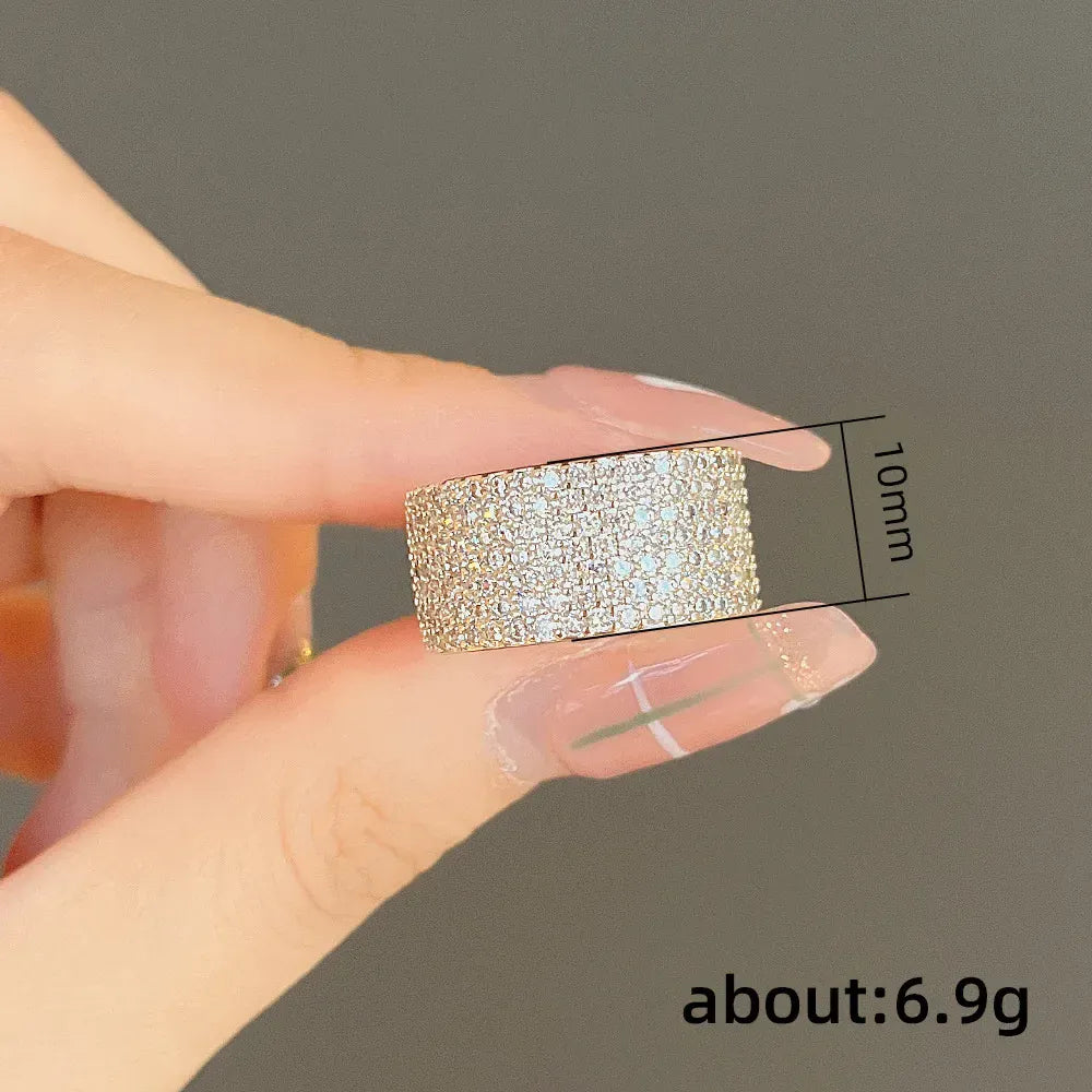 KissICON Iced Out Rings Silver Zircon Crystal Band Ring