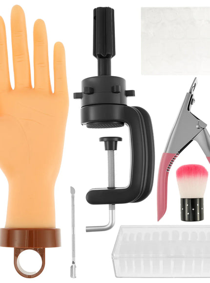 KissICON Illustration set KissIcon Nail Practice Hand with Clamp Holder -