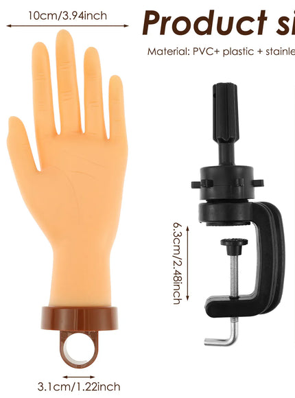 KissICON Illustration set KissIcon Nail Practice Hand with Clamp Holder -
