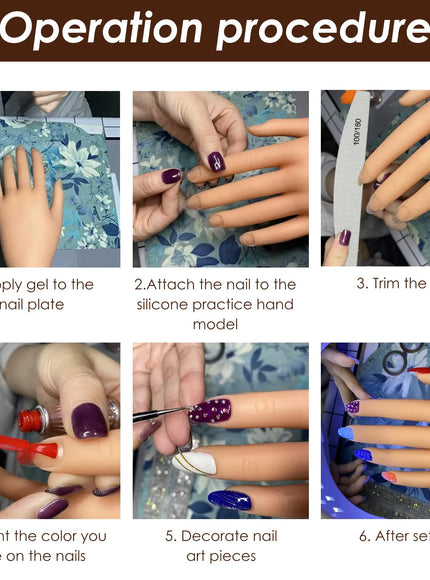 KissICON Illustration set KissIcon Nail Practice Hand with Clamp Holder -