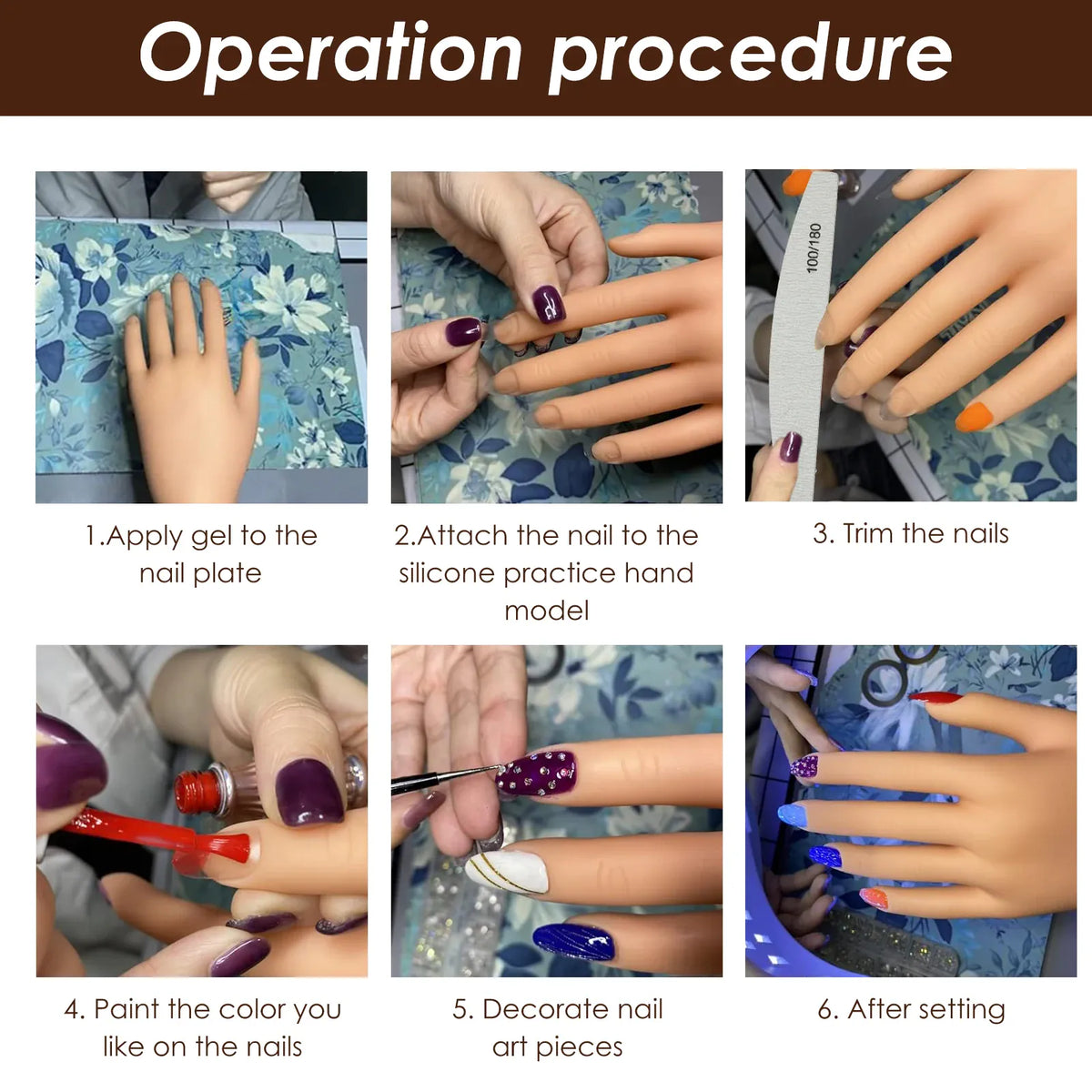 KissICON Illustration set KissIcon Nail Practice Hand with Clamp Holder -