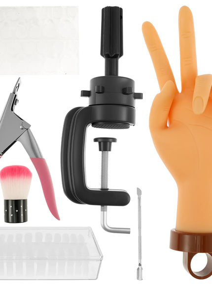 KissICON Illustration set KissIcon Nail Practice Hand with Clamp Holder -