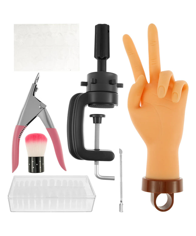 KissICON Illustration set KissIcon Nail Practice Hand with Clamp Holder -