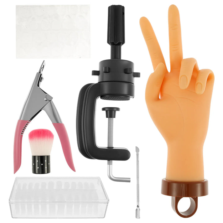 KissIcon Nail Practice Hand with Clamp Holder -