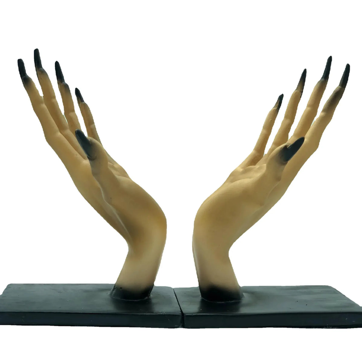 KissICON Image Color Halloween Bookends Decor Gothic Home Decor Bookends Shelves Unique Scary Monster Hand Book Ends Spooky Halloween Room Decor