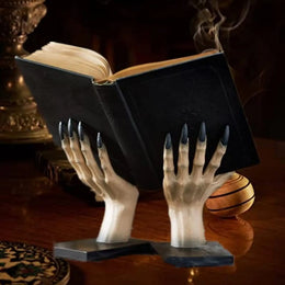 KissICON Image Color Halloween Bookends Decor Gothic Home Decor Bookends Shelves Unique Scary Monster Hand Book Ends Spooky Halloween Room Decor