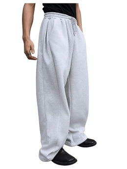 KissICON Image color / XL Mens Sweatpants Straight Fit Joggers for Sports and Streetwear Loose Oversized Casual Pant Drawstring Multi-pocket Men Long Pant