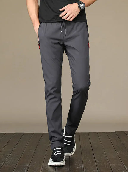 KissICON Image Color25 / XL Summer Men Ice Silk Pants Straight Fit Large Size Multi Functional Comfortable Lightweight Quick Dry Sports Trousers